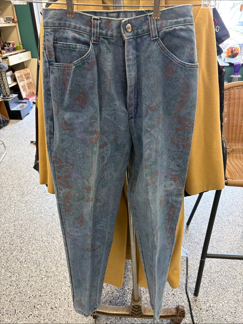 Candie's Blue Paisley-Print Slim Straight Jeans